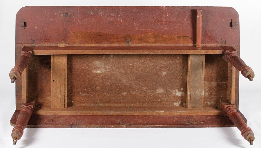 Red Painted American Drop-Leaf Farm Table, Impressive Scale, New York, 1830-1860 2
