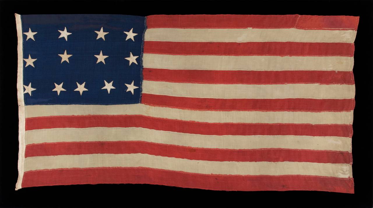 Exceptionally Rare 13 Star Flag in a 4-4-5 Lineal Pattern In Good Condition In York County, PA