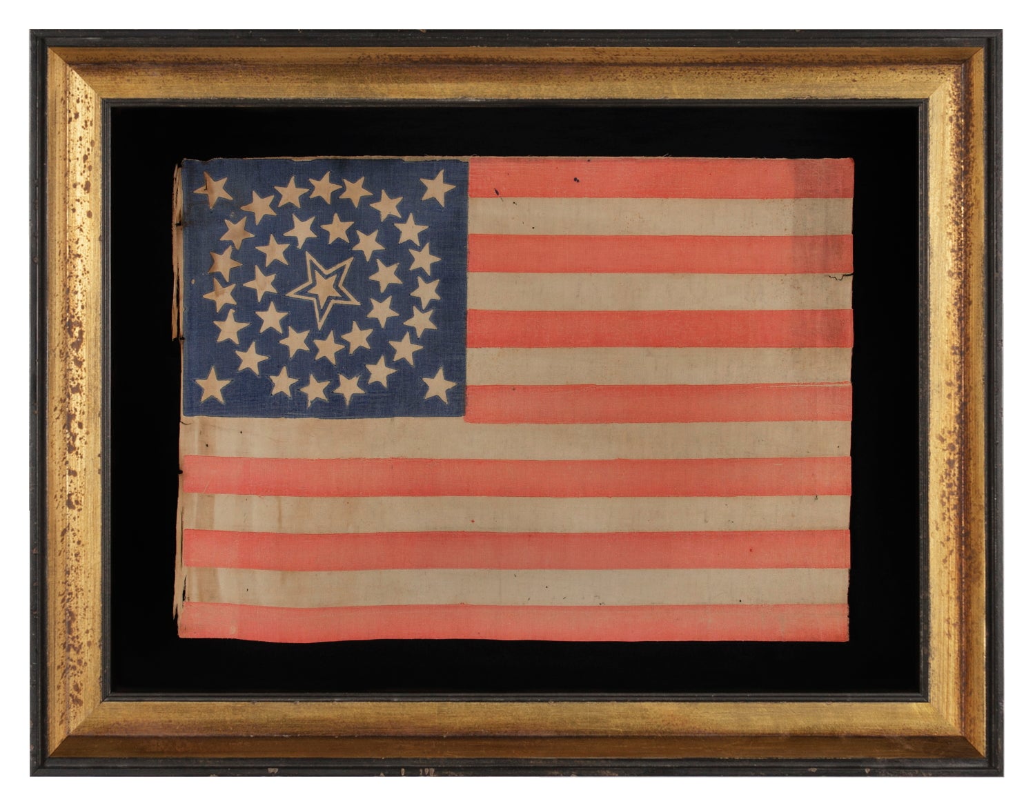 35 Star Antique American Civil War Flag, West Virginia Statehood, 1863-65