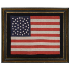 44 Sterne Antike amerikanische Flagge:: Medaillonmuster:: Wyoming Statehood:: 1890-96
