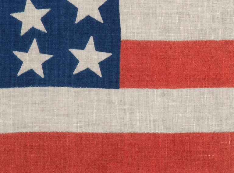 19th Century 39 Stars In Two Sizes, Alternating From One Column To The Next Flag