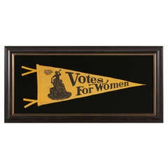 Vintage Rare New York "Votes For Women" Pennant With An Image of 1911 Statuette