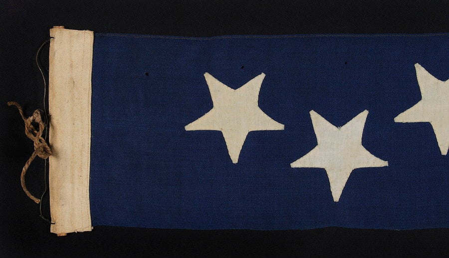 19th Century U.S. Navy Commissioning Pennant with 13 Stars