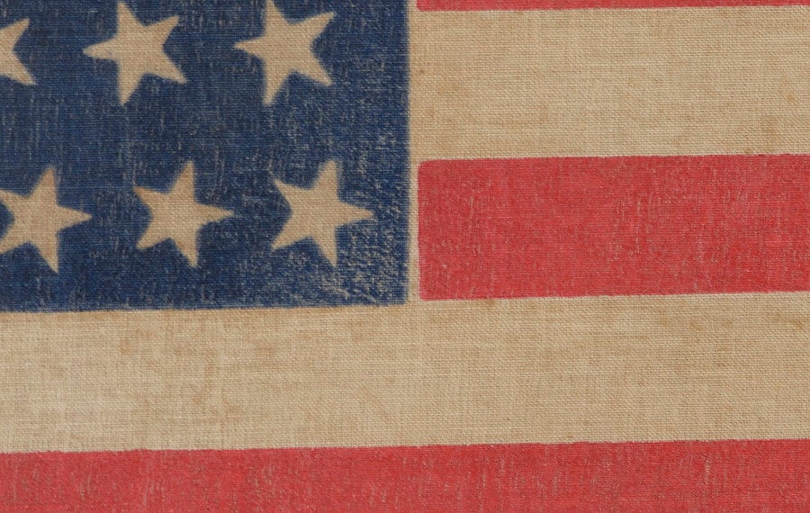 19th Century 44 Star Flag With Tilting Stars In An Hourglass Formation