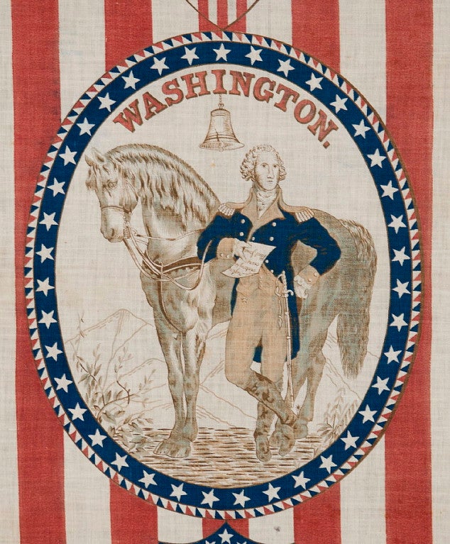 American 1876 Centennial Celebration Parade Banner With George Washington