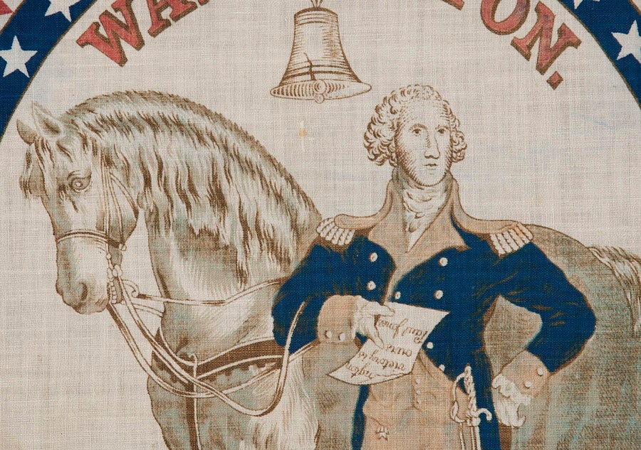 19th Century 1876 Centennial Celebration Parade Banner With George Washington