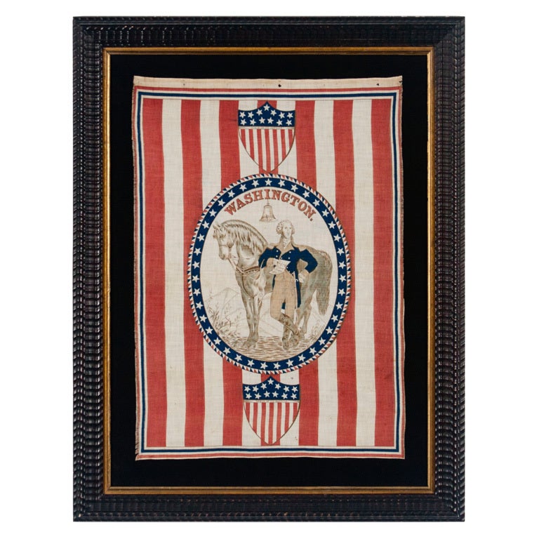 1876 Centennial Celebration Parade Banner With George Washington