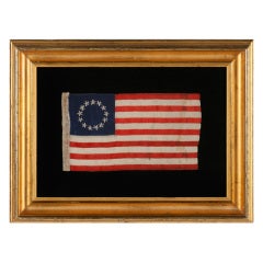 Antique Entirely Hand-sewn 13 Star Flag Made & Signed By Sarah M. Wilson