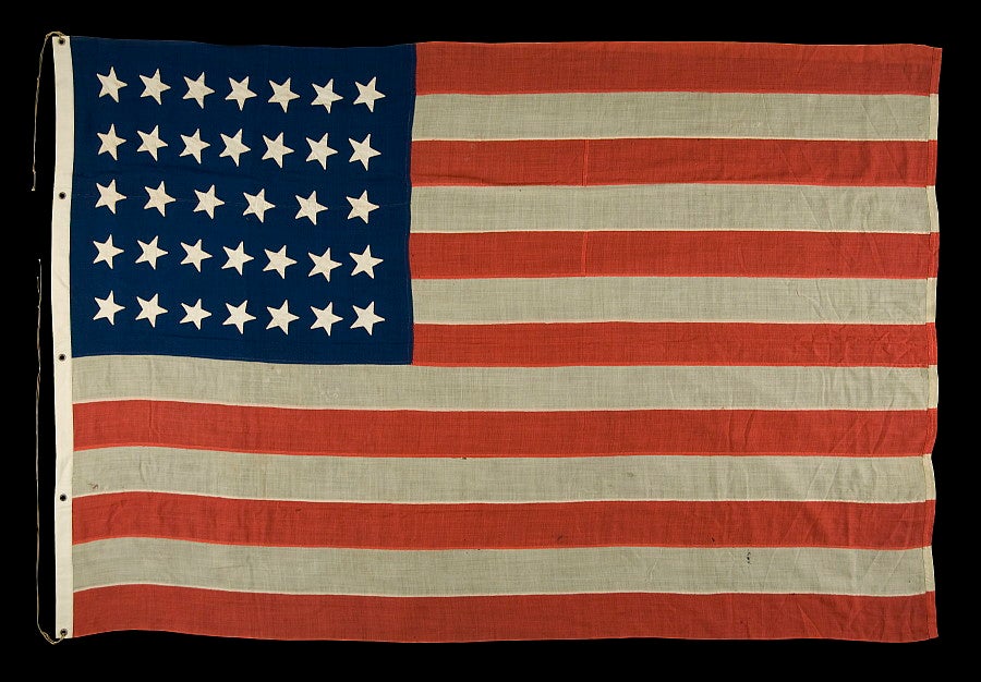 34 Star Flag, Civil War Period, 1861-63, Kansas Statehood