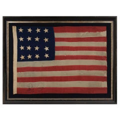 16 Stars, Entirely Hand-sewn, A U.S. Navy Small Boat Ensign
