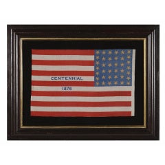 Rare 38 Star Parade Flag With "1876 Centennial" Advertising