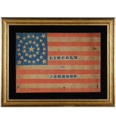 Parade Flags Made For The 1864 Campaign Of Lincoln & Johnson