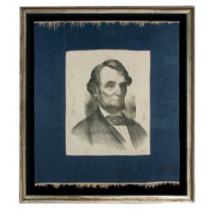 Antique Abraham Lincoln Memorial Banner With A Dramatic Portrait Image