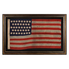 Antique 38 Stars In Dancing Rows On A Flag