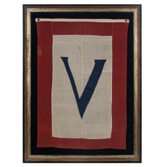 Vintage WWII "V" FOR VICTORY BANNER, 1945: