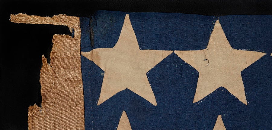 Entirely Hand-sewn 34 Star Flag Of The Civil War Period 1