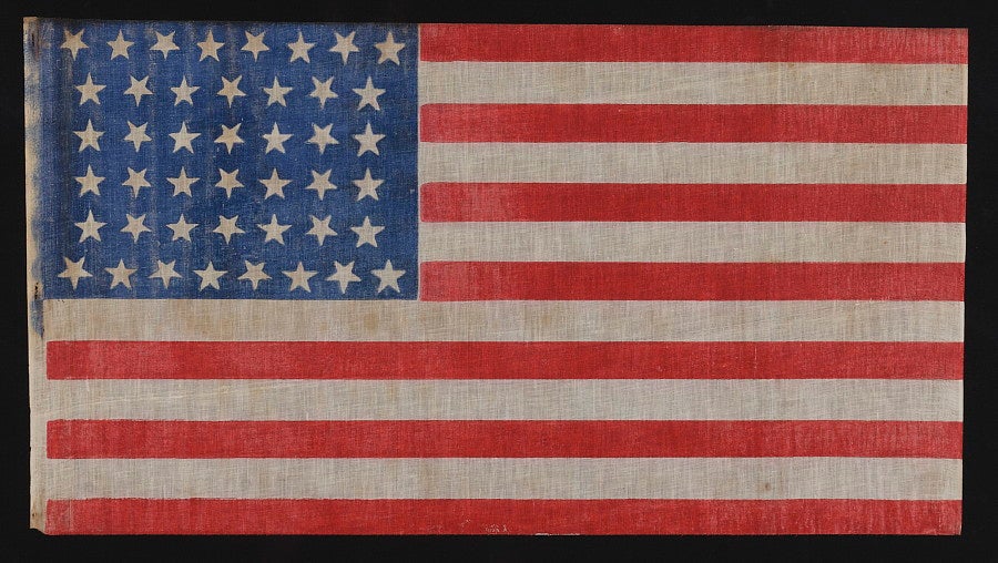 44 Dancing Or Tumbling Stars In An Hourglass Formation Flag