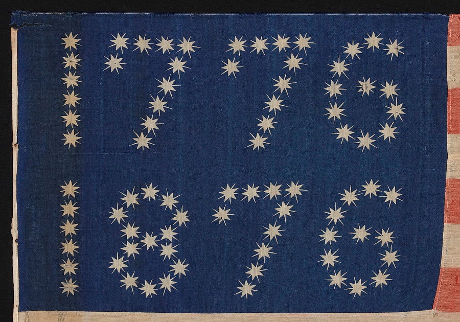10-Pointed Stars that Spell "1776-1876" In Canton