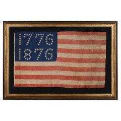 Vintage 10-Pointed Stars that Spell "1776-1876" In Canton