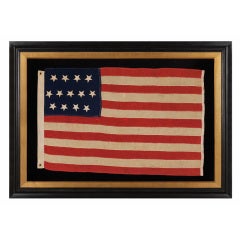 Vintage 13 Star Hand-Sewn Flag with Upsidedown Stars, in the 4-5-4 Pattern