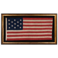 Vintage 13 Star Flag in a 3-2-3-2-3 Pattern on an Elongated, Small Scale