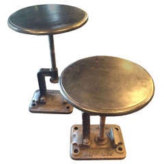 Pair of Iron Industrial Stools