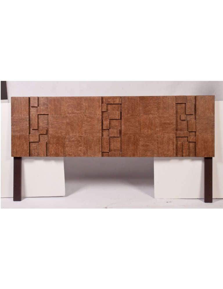 A stylish headboard inspired by the 20th century Lane Brutalist headboard. 