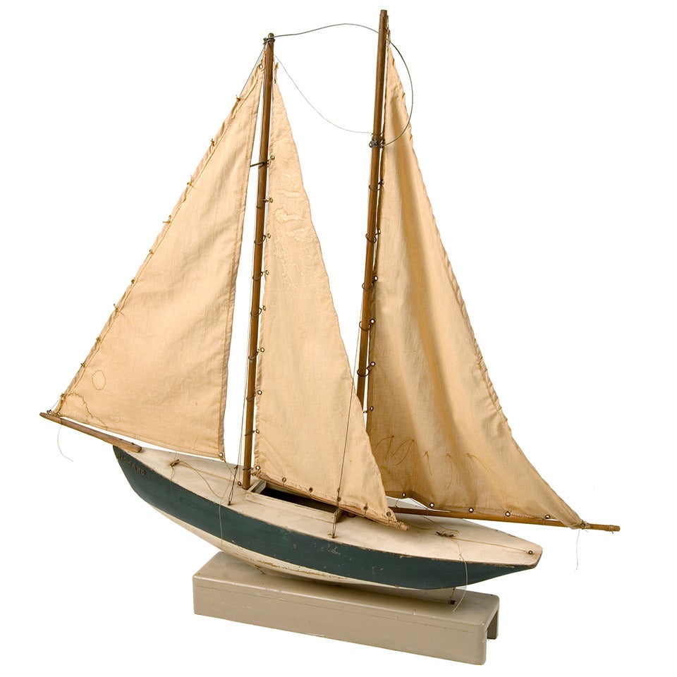 Large Blue and White Sail Boat
