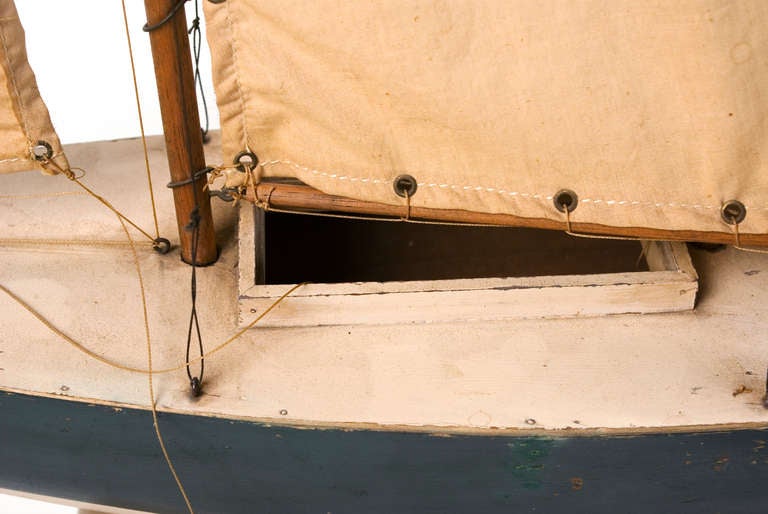 Unknown Large Blue and White Sail Boat