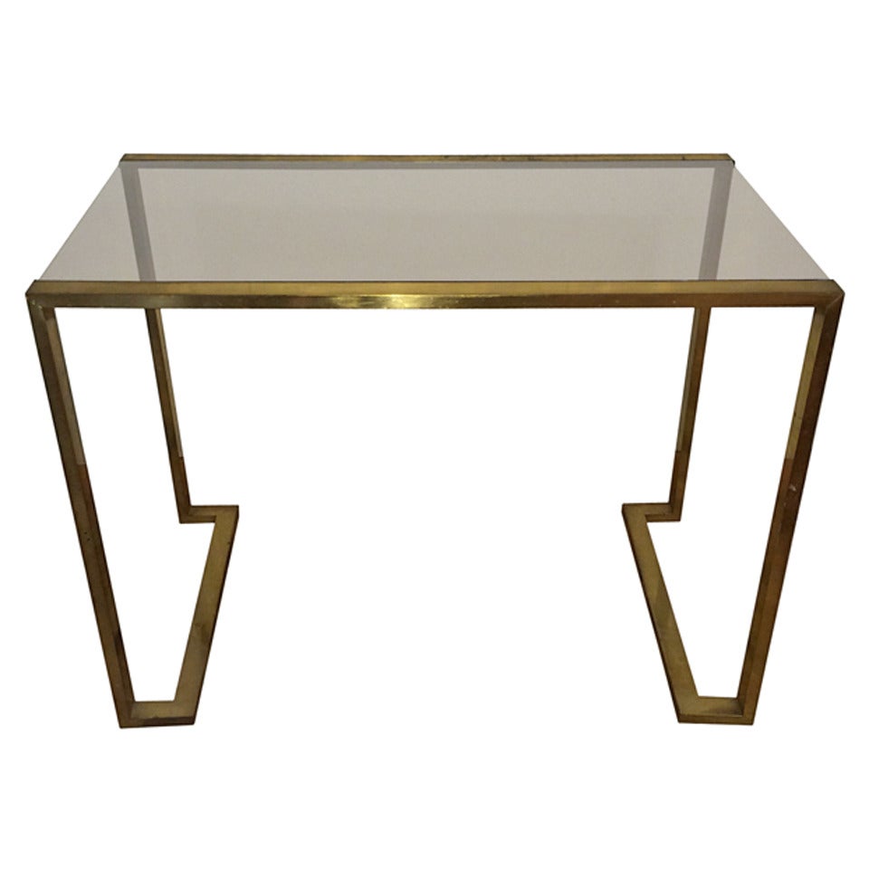 Brass & Glass Console For Sale