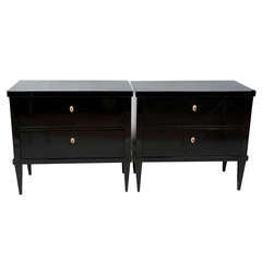 Pair of Black Lacquer Biedermeier Chests