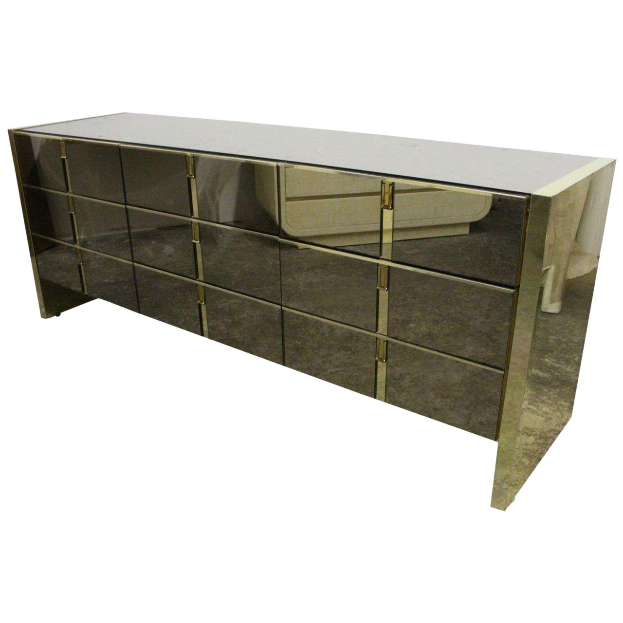 Ello Bronze and Mirrored Dresser For Sale