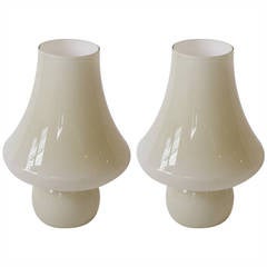 Pair of Italian Case Glass Table Lamps