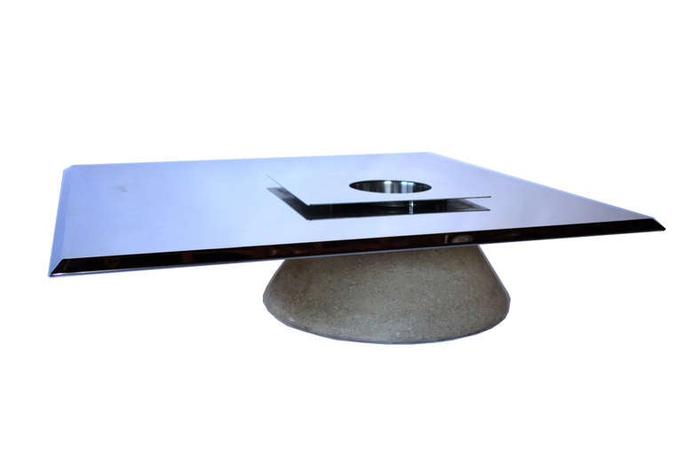 American Stainless Steel Cocktail Table For Sale