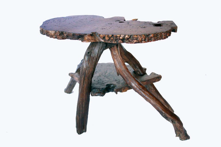 Pair of Burl Wood Side Tables For Sale at 1stdibs