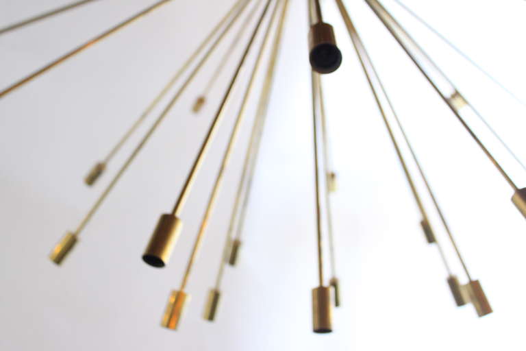 Colossal Brass Sputnik Chandelier In Good Condition In San Francisco, CA