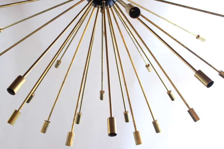 Mid-20th Century Colossal Brass Sputnik Chandelier