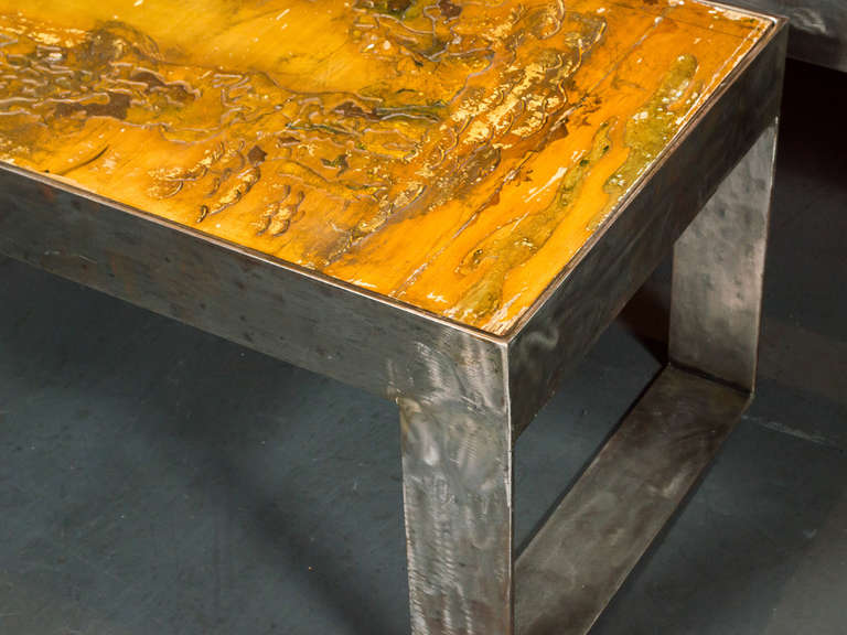 Pair of Chinoiserie Metal Coffee Tables In Good Condition For Sale In San Francisco, CA