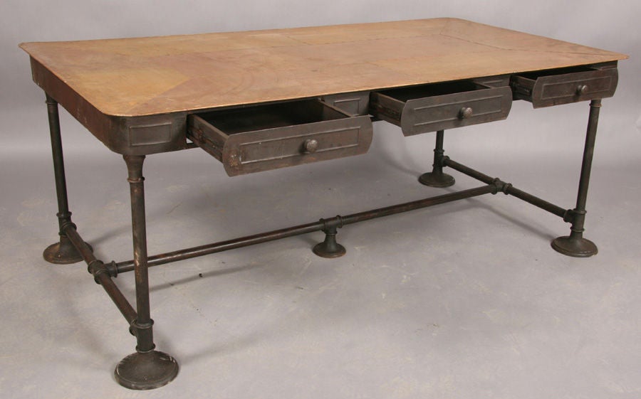 Copper and Steel Partner's Desk 2