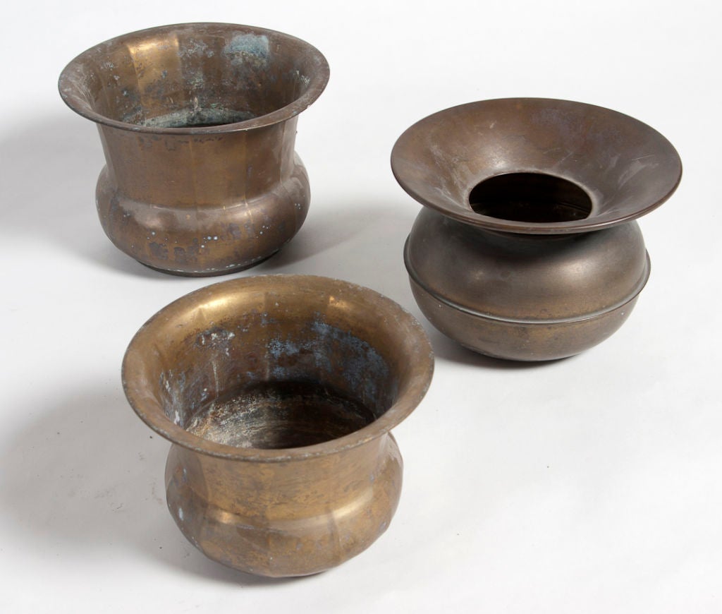 Collection of copper vintage spittoons. Price list is per bowl.