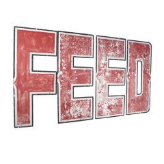 Vintage Giant 'Feed' Sign