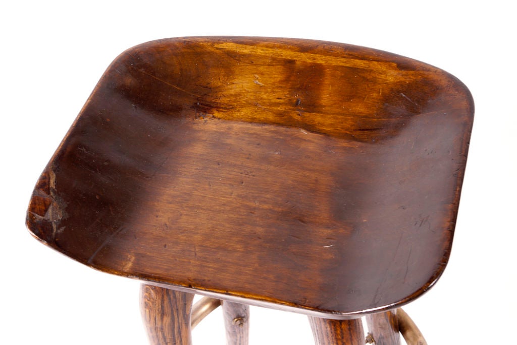 Carved Wood Bar Stool