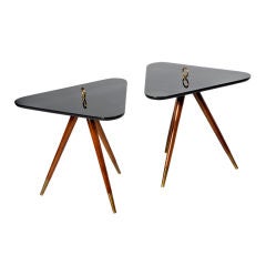 Pair of Gorgeous Mid Century Tripod End Tables