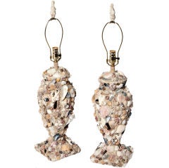 Pair of Unique Decorative Sea Shell Table Lamps