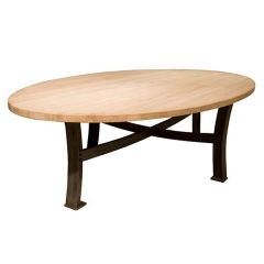 Rustic Oval Dining Table - French Oak -  10ft