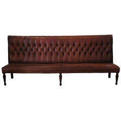Brown Leather Bistro Sofa