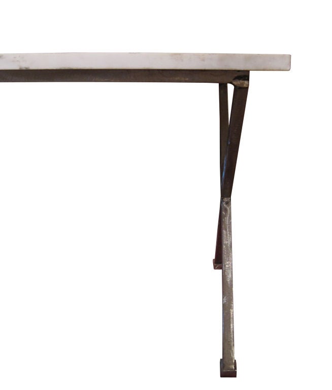 Contemporary  Marble and Steel Coffee Table 1