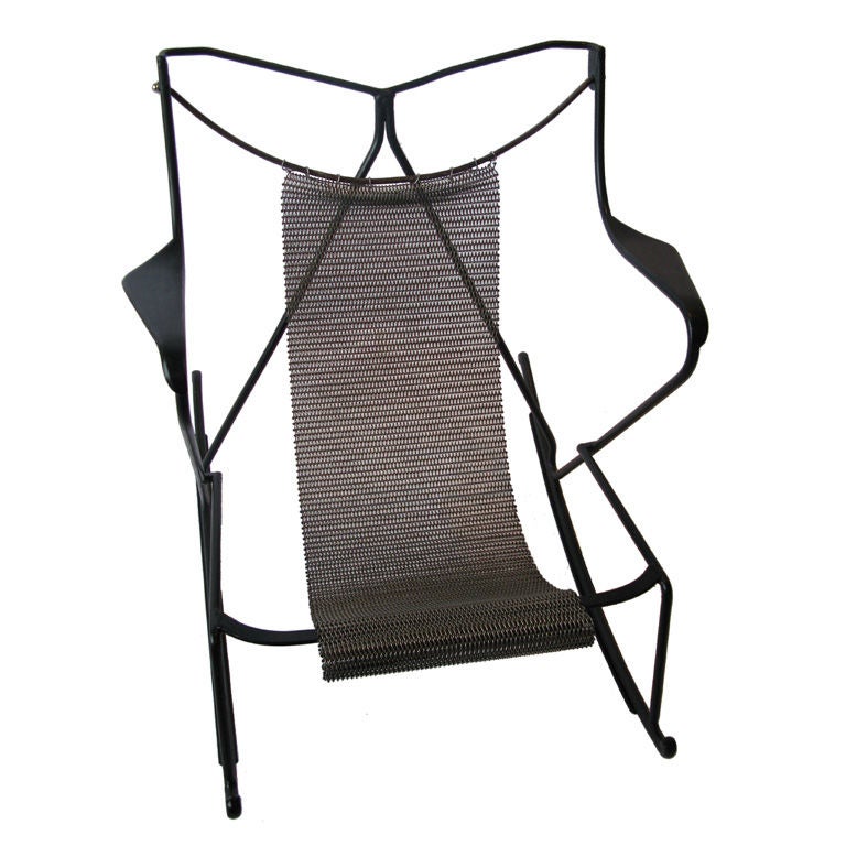 Black Metal Rocking Chair For Sale