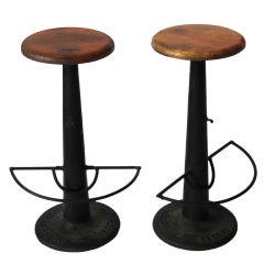 Antique Pair of Necchi Factory Stools