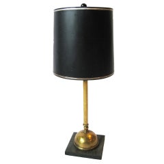 Brass lamp with black shade